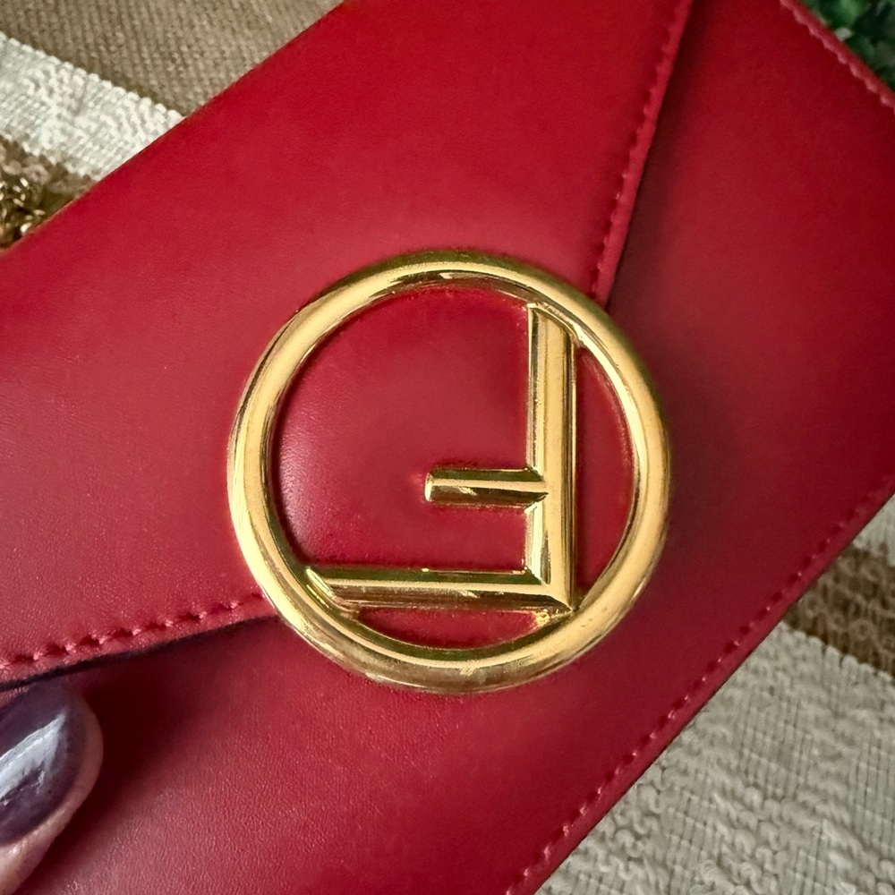 Fendi Leather Red F Crossbody Bag/ Belt Bag - Picture 7 of 9